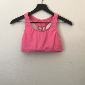 Pink sports bra